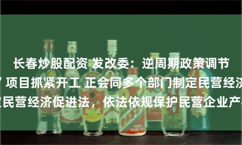 长春炒股配资 发改委：逆周期政策调节空间充足 “两重”项目抓紧开工 正会同多个部门制定民营经济促进法，依法依规保护民营企业产权和企业家权益